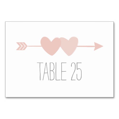 Two Hearts Wedding Table Number