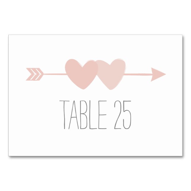 Two Hearts Wedding Table Number (Back)