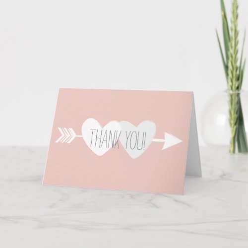 Two Hearts Wedding Thank You Card