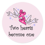 Two Hearts Wedding Tshirts and Gifts Classic Round Sticker
