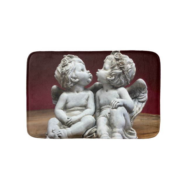 Two Heavenly Angel Cherubs Bath Mat (Front)