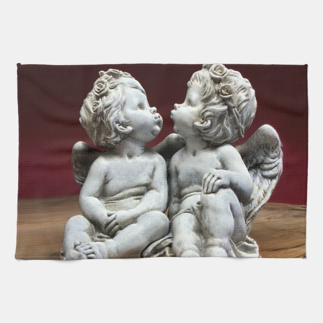 Two Heavenly Angel Cherubs Kitchen Towel (Horizontal)