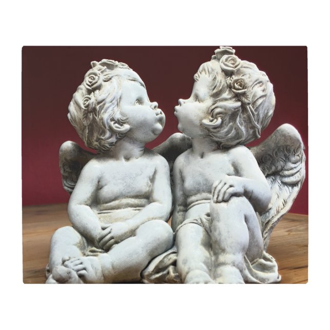 Two Heavenly Angel Cherubs Metal Print (Front)