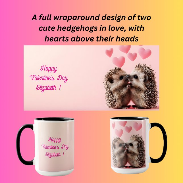 Two hedgehogs cuddling for valentine's day mug (Creator Uploaded)