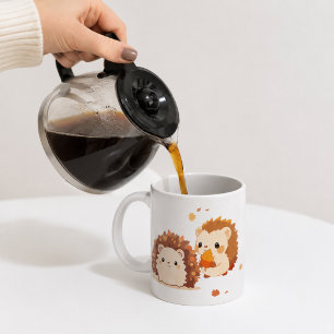 Two hedgehogs in the Autumn& natural,Friends.hip Coffee Mug
