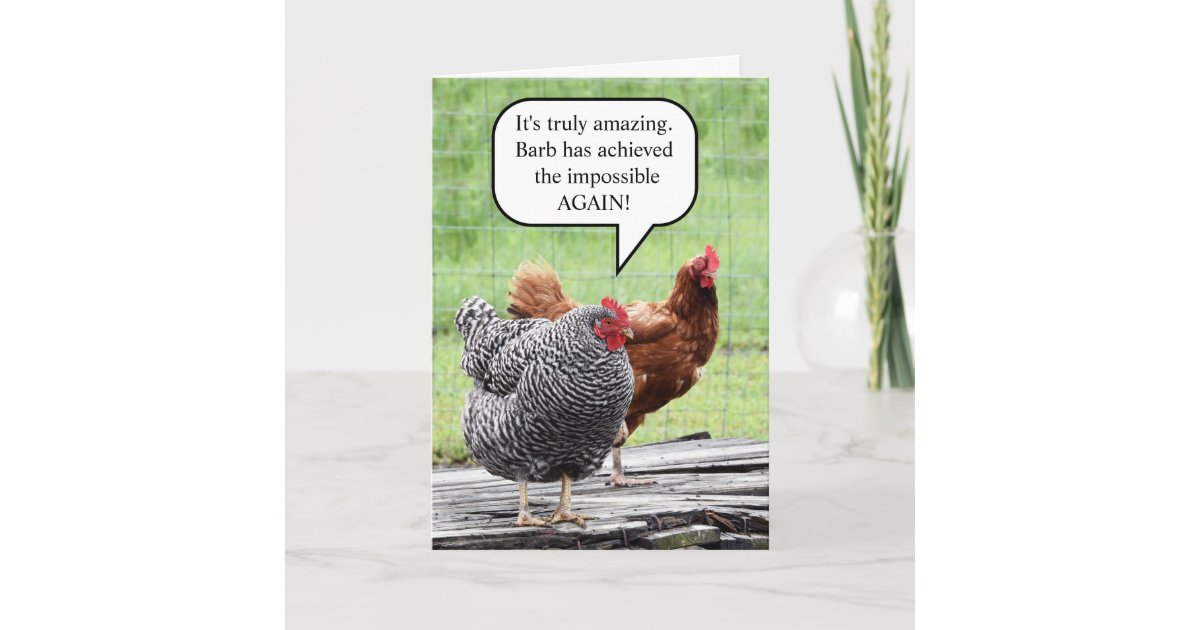 Two Hens Happy Birthday Humor Card Zazzle Com