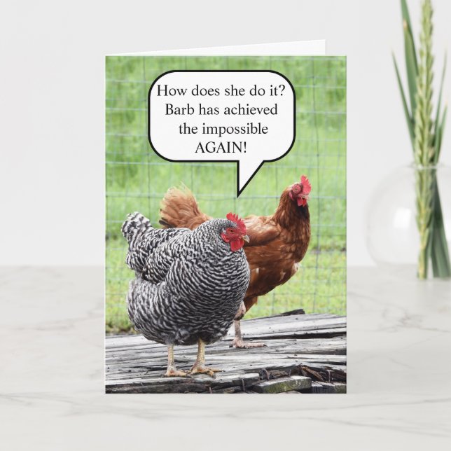 Two Hens Happy Birthday Humor Card (Front)