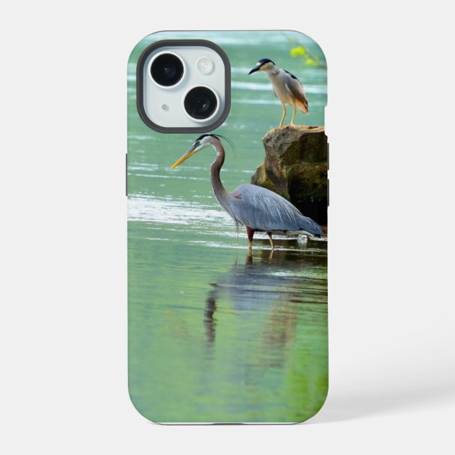 Two Herons by the River Iphone Case (Back)
