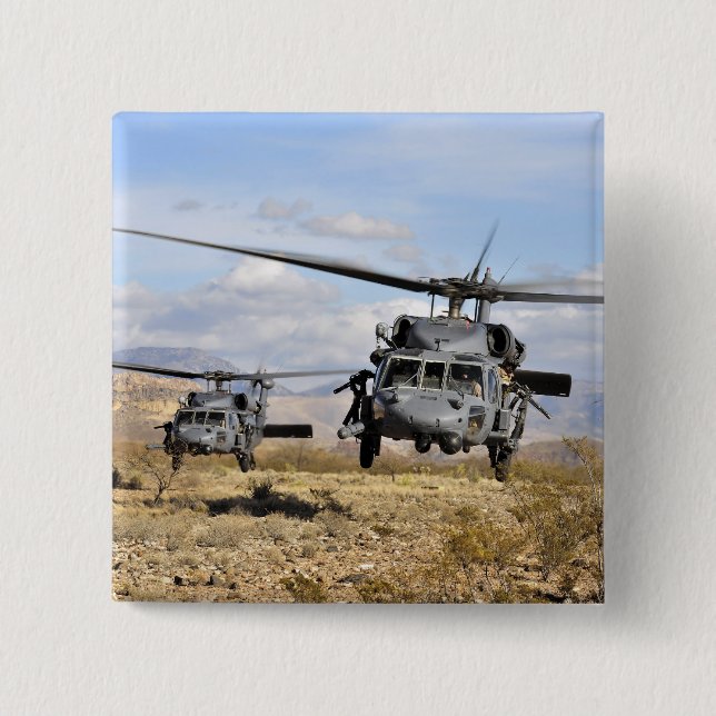 Two HH-60 Pavehawk helicopters preparing to lan Button (Front)