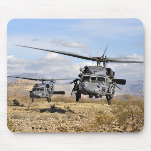 Two HH_60 Pavehawk helicopters preparing to lan Mouse Pad