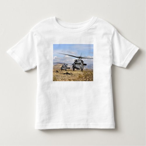 Two HH_60 Pavehawk helicopters preparing to lan Toddler T_shirt
