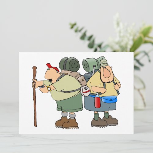 Two Hikers Hiking Invitations