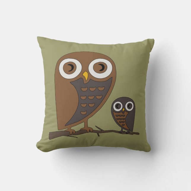 Two Hooters Throw Pillow (Front)