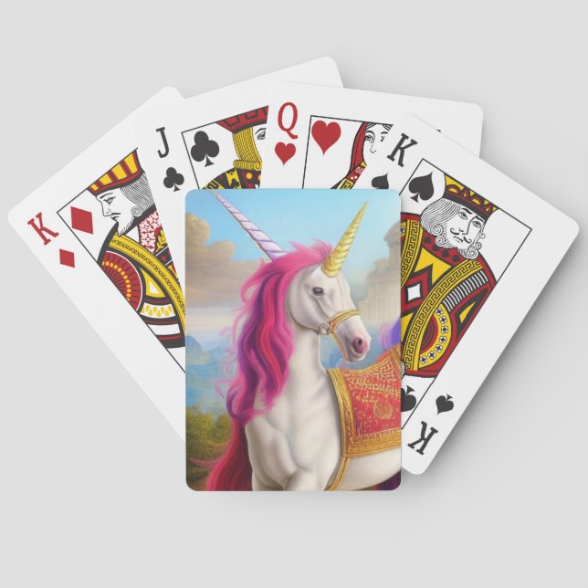 Two horned unicorn poker cards (Back)