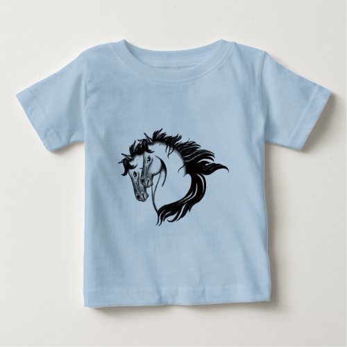 Two Horse Heads Baby T_Shirt