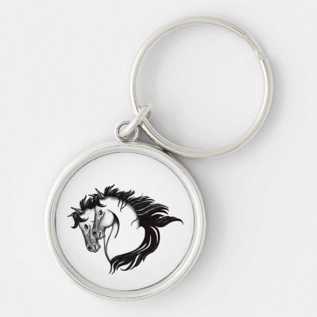 Two Horse Heads Keychain (Front)