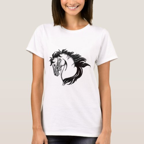 Two Horse Heads T_Shirt
