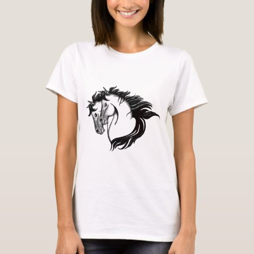 Two Horse Heads T_Shirt