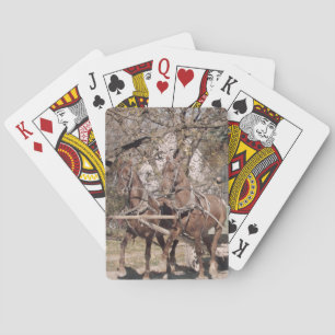 Two Horse Team and Wagon Poker Cards