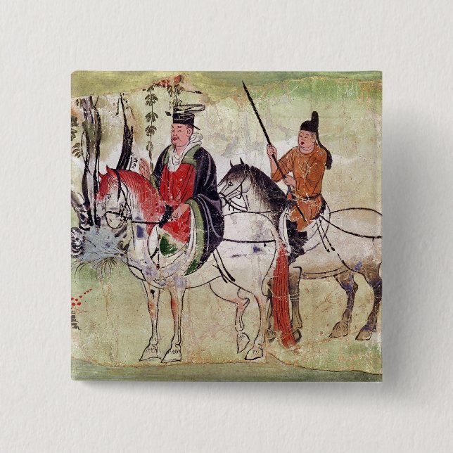 Two Horsemen in a Landscape Button (Front)