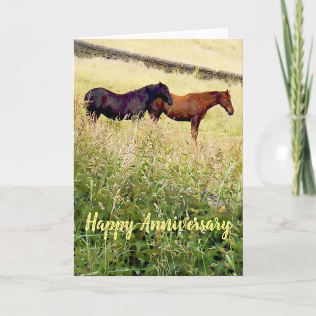 Two horses Anniversary Card (Front)