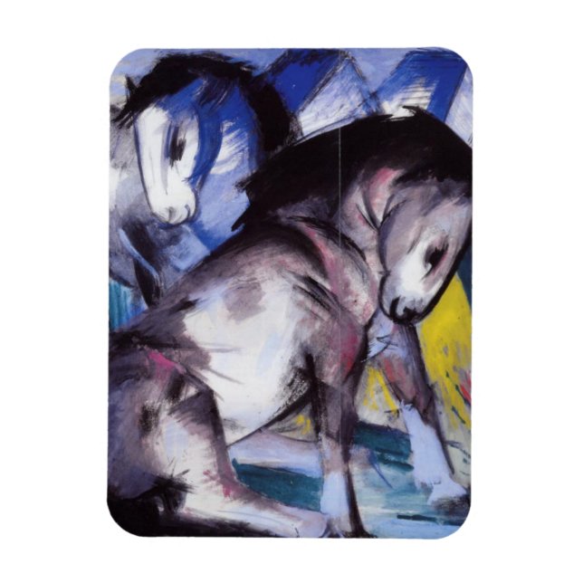 Two Horses (by Franz Marc) Magnet (Vertical)