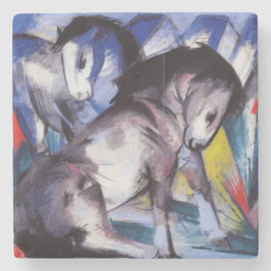 Two Horses (by Franz Marc) Stone Coaster