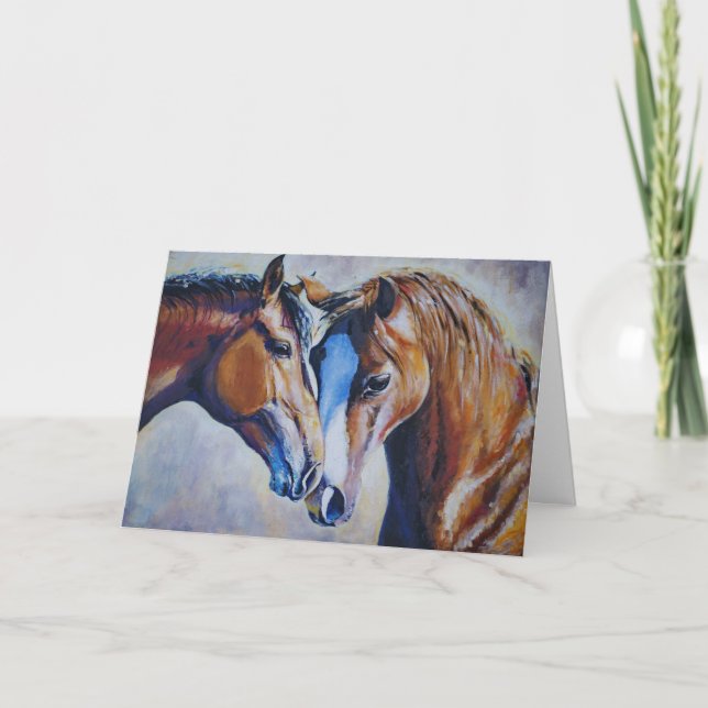Two horses greeting card (Front)