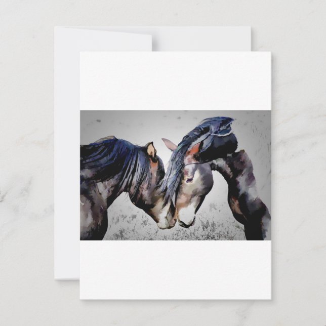 two horses in love invitation, invitation (Front)
