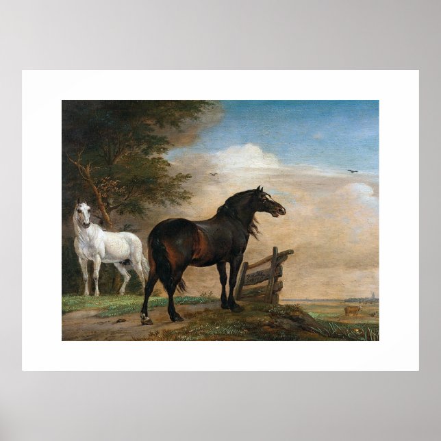 Two Horses in pasture Poster (Front)