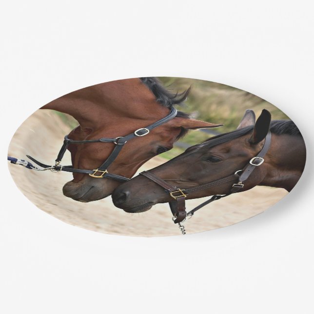 Two Horses  Love Paper Plates (Angled)