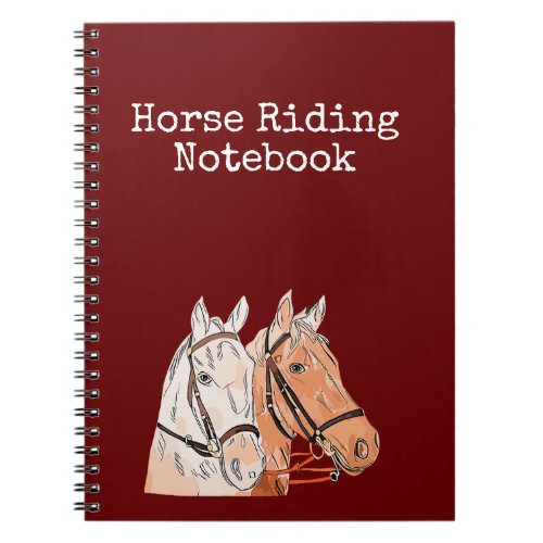 Two Horses Notebook customizable equestrian care  Notebook