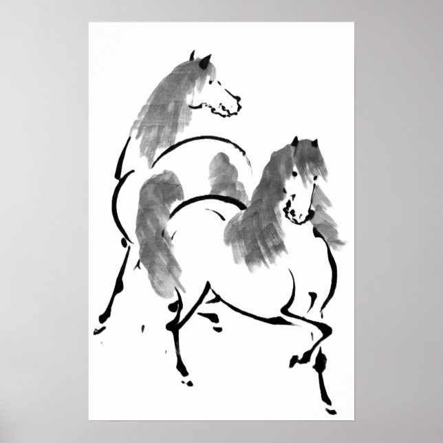Two Horses Painting Poster (Front)