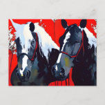 Two Horses  Postcard at Zazzle