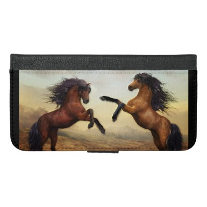 Two Horses Rearing iPhone 6/6s Plus Wallet Case