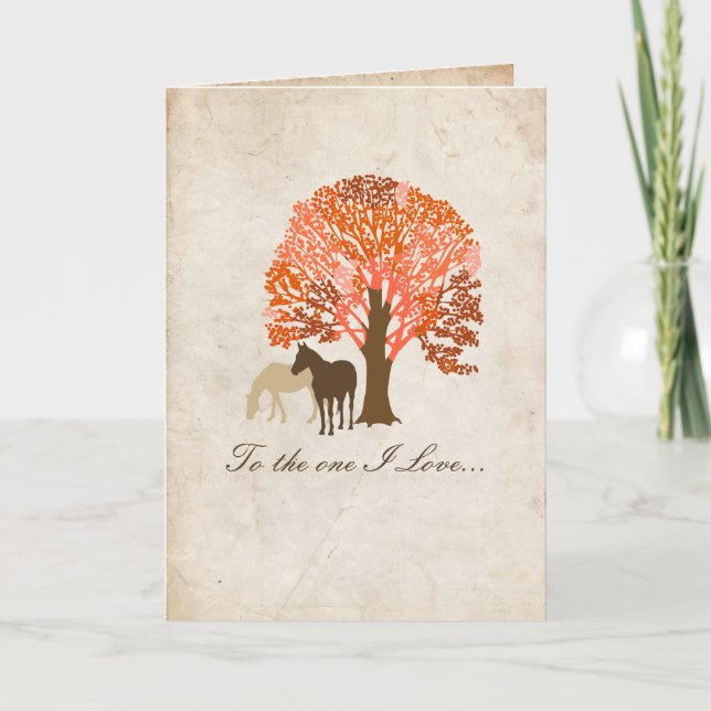 Two Horses Romantic Valentine's Day Card (Front)