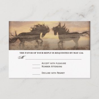 Two Horses Rustic Country Western Wedding Rsvp Car by RusticCountryWedding at Zazzle