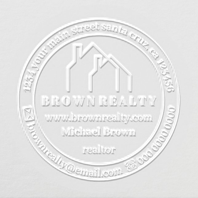 Two House Outline Real Estate sign Embosser (Design)