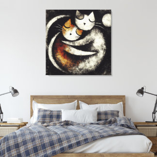 Two Hugging Cats Canvas Print – Inspired