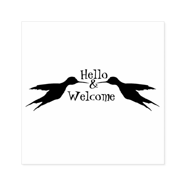 Two Hummingbirds in Flight 1a Rubber Stamp (Imprint)