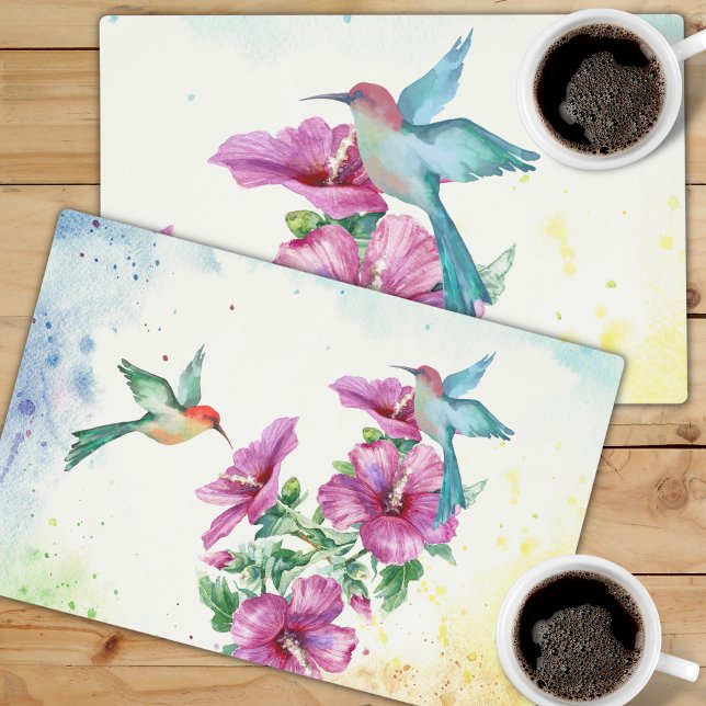 Two Hummingbirds Watercolor Laminated Placemat (Creator Uploaded)