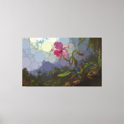 Two Hummingbirds with an Orchid After Heade Canvas Print