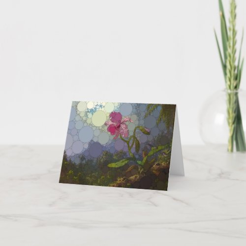 Two Hummingbirds with an Orchid After Heade Holiday Card