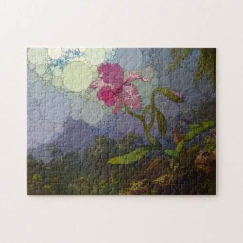 Two Hummingbirds with an Orchid After Heade Jigsaw Puzzle