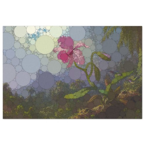 Two Hummingbirds with an Orchid After Heade Tissue Paper