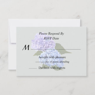 Two Hydrangea Blue and Lavender RSVP Card