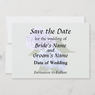 Two Hydrangea Blue and Lavender Save The Date