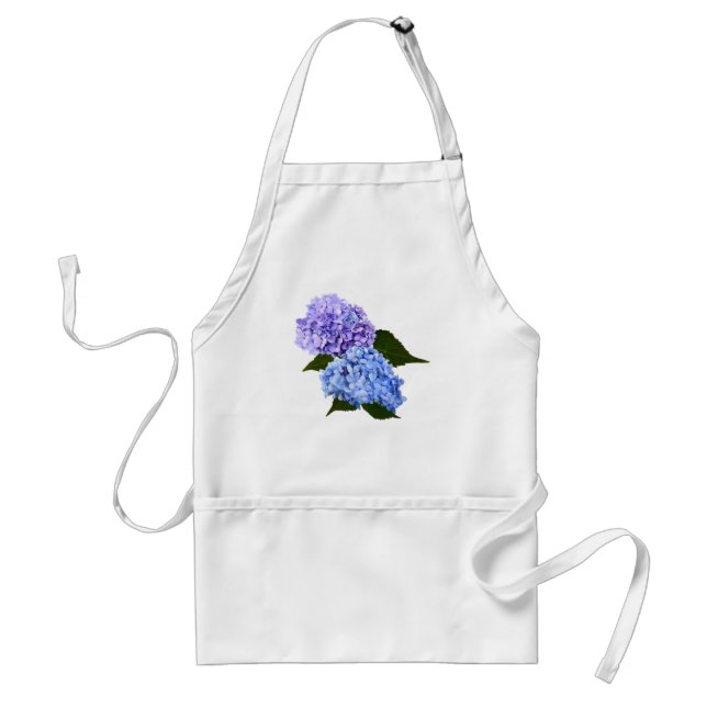 Two Hydrangea Lavender and Blue Adult Apron (Front)