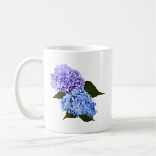 Two Hydrangea Lavender and Blue Coffee Mug