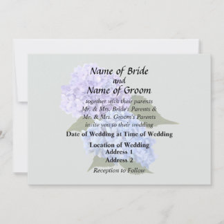 Two Hydrangea Lavender and Blue Invitation